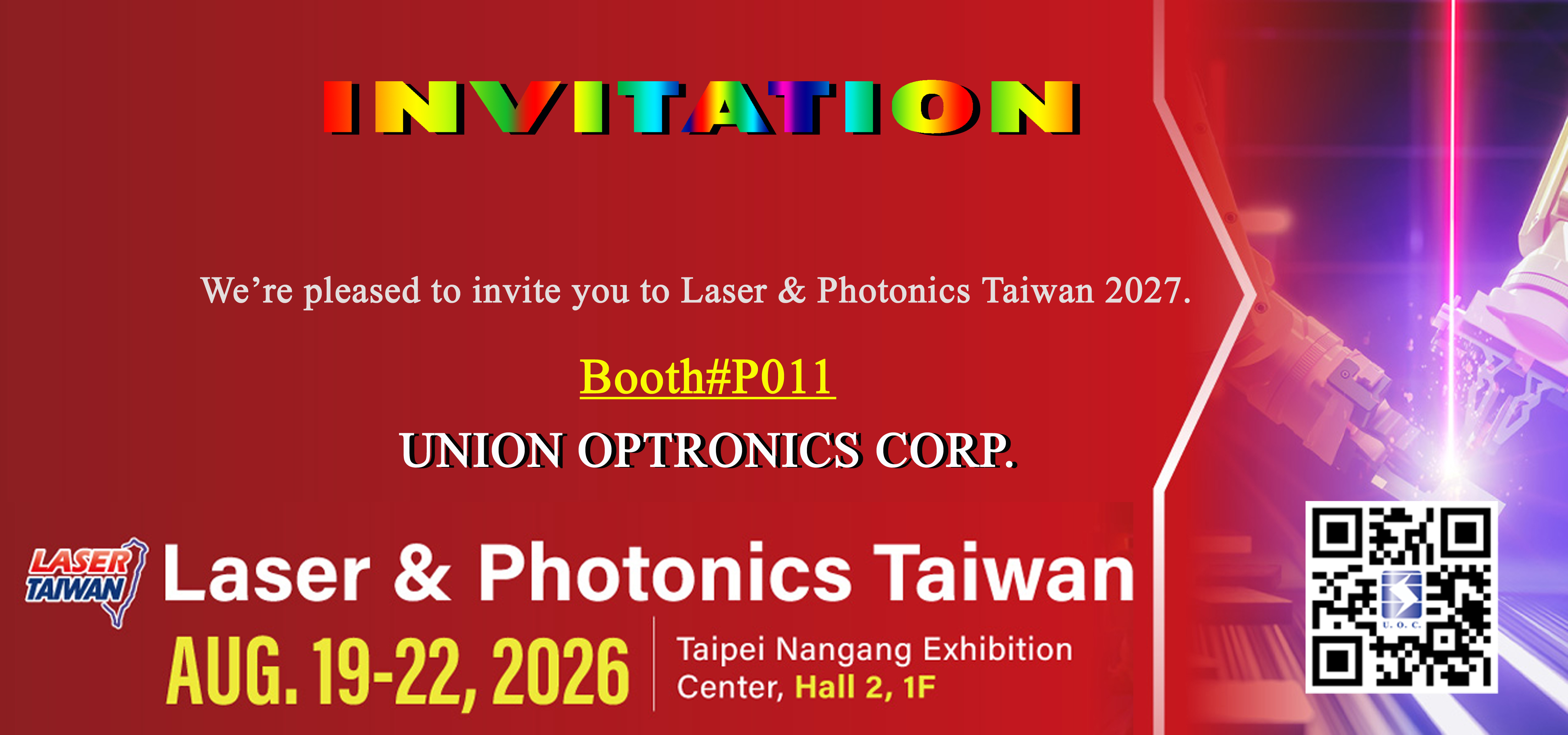 Laser & Photonics Taiwan 2026!